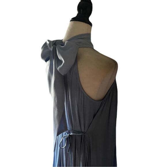 O.P.T. Halter Maxi Dress | NWT | Satin Pleated Baby Blue| Size Small - Picture 6 of 9